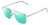 Profile View of Book Club Bored of Flings Designer Polarized Reading Sunglasses with Custom Cut Powered Green Mirror Lenses in Gloss Silver Unisex Pilot Full Rim Metal 55 mm