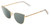 Profile View of Book Club Discount Off Jaunty Pisco Designer Polarized Reading Sunglasses with Custom Cut Powered Smoke Grey Lenses in Antique Gold Ladies Cat Eye Full Rim Metal 56 mm