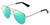 Profile View of Book Club Hard Crimes Designer Polarized Reading Sunglasses with Custom Cut Powered Green Mirror Lenses in Black Silver Unisex Pilot Full Rim Metal 55 mm