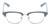 Front View of Book Club One Drew Over English Test Designer Bi-Focal Prescription Rx Eyeglasses in Sky Blue Silver Unisex Oval Full Rim Metal 52 mm