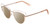 Profile View of Book Club One Hundred Beers Solitude Designer Polarized Reading Sunglasses with Custom Cut Powered Amber Brown Lenses in Rose Gold Ladies Cat Eye Full Rim Metal 55 mm