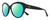 Profile View of REVO ROSE Designer Polarized Reading Sunglasses with Custom Cut Powered Green Mirror Lenses in Gloss Black Ladies Cat Eye Full Rim Acetate 55 mm