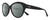 Profile View of REVO ROSE Designer Polarized Reading Sunglasses with Custom Cut Powered Smoke Grey Lenses in Gloss Black Ladies Cat Eye Full Rim Acetate 55 mm