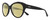 Profile View of REVO ROSE Designer Polarized Reading Sunglasses with Custom Cut Powered Sun Flower Yellow Lenses in Gloss Black Ladies Cat Eye Full Rim Acetate 55 mm