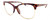 Profile View of Smith Optics Rebel-WJ9/FN Designer Progressive Lens Blue Light Blocking Eyeglasses in Mulberry Tortoise Purple Red Gold Ladies Cat Eye Semi-Rimless Acetate 58 mm
