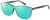 Profile View of Levi's Timeless LV5013CS Designer Polarized Reading Sunglasses with Custom Cut Powered Green Mirror Lenses in Crystal Blue Horn Marble Unisex Panthos Full Rim Acetate 53 mm