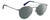 Profile View of Levi's Seasonal LV1006 Designer Polarized Reading Sunglasses with Custom Cut Powered Smoke Grey Lenses in Dark Ruthenium Silver Navy Blue Unisex Pilot Full Rim Stainless Steel 52 mm