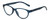 Profile View of Elle Womens Oval Designer Reading Glasses in Crystal Blue Logo Black White 51 mm