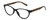 Profile View of Elle EL15579R Women's Oval Designer Reading Glasses Gloss Black Logo Yellow 51mm
