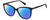 Profile View of Polaroid 4100/F/S Designer Polarized Reading Sunglasses with Custom Cut Powered Blue Mirror Lenses in Gloss Black Gemstone Crystal Accents Ladies Cat Eye Full Rim Acetate 59 mm