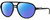 Profile View of Dolce&Gabbana DG6150 Designer Polarized Reading Sunglasses with Custom Cut Powered Blue Mirror Lenses in Matte Black Mens Pilot Full Rim Acetate 60 mm