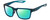Profile View of NIKE Fleet-R-EV099-442 Designer Polarized Reading Sunglasses with Custom Cut Powered Green Mirror Lenses in Matte Navy Blue Turquoise Mens Square Full Rim Acetate 55 mm