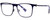 Profile View of John Varvatos V182 Designer Progressive Lens Blue Light Blocking Eyeglasses in Matte Navy Blue Gunmetal Skull Accents Unisex Square Full Rim Metal 55 mm