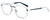 Profile View of Elton John DODGER STADIUM Designer Single Vision Prescription Rx Eyeglasses in White Royal Blue Unisex Hexagonal Full Rim Stainless Steel 56 mm