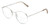Profile View of Elton John CHOPIN Designer Progressive Lens Blue Light Blocking Eyeglasses in Platinum Silver Brown Grey Unisex Round Full Rim Metal 50 mm