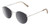 Profile View of Elton John CHOPIN Designer Polarized Reading Sunglasses with Custom Cut Powered Smoke Grey Lenses in Platinum Silver Brown Grey Unisex Round Full Rim Metal 50 mm