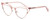 Profile View of Elton John DOO WOP 1 Designer Progressive Lens Blue Light Blocking Eyeglasses in Rose Pink Crystal Gold Ladies Cat Eye Full Rim Acetate 54 mm