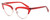 Profile View of Elton John DOO WOP 2 Designer Blue Light Blocking Eyeglasses in Ruby Red Crystal Silver Ladies Cat Eye Full Rim Acetate 54 mm