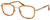 Profile View of Elton John TRIO Designer Blue Light Blocking Eyeglasses in Amber Brown Crystal Gold Unisex Oval Full Rim Acetate 51 mm