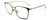 Profile View of John Varvatos V524 Designer Progressive Lens Blue Light Blocking Eyeglasses in Matte Black Antique Gold Unisex Square Full Rim Metal 57 mm