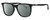 Profile View of Police SPL872 Designer Polarized Reading Sunglasses with Custom Cut Powered Smoke Grey Lenses in Gloss Black Grey Unisex Square Full Rim Acetate 56 mm