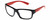 Profile View of Bolle HOLMAN Designer Progressive Lens Blue Light Blocking Eyeglasses in Matte Black Scarlet Red Orange Unisex Rectangular Full Rim Acetate 58 mm