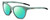 Profile View of Bolle PRIZE Designer Polarized Reading Sunglasses with Custom Cut Powered Green Mirror Lenses in Matte Frost Green Grey Crystal Ladies Cat Eye Full Rim Acetate 51 mm