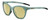 Profile View of Bolle PRIZE Designer Polarized Reading Sunglasses with Custom Cut Powered Sun Flower Yellow Lenses in Matte Frost Green Grey Crystal Ladies Cat Eye Full Rim Acetate 51 mm