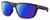 Profile View of Costa Del Mar Ferg Designer Polarized Reading Sunglasses with Custom Cut Powered Blue Mirror Lenses in Matte Black Unisex Panthos Full Rim Acetate 59 mm