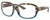 Profile View of Costa Del Mar Gannet Designer Reading Eye Glasses with Custom Cut Powered Lenses in Shiny Brown Clear Blue Crystal Wahoo Gold Ladies Square Full Rim Acetate 58 mm