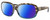 Profile View of Costa Del Mar Gannet Designer Polarized Reading Sunglasses with Custom Cut Powered Blue Mirror Lenses in Shiny Brown Clear Blue Crystal Wahoo Gold Ladies Square Full Rim Acetate 58 mm