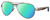 Profile View of Costa Del Mar Loreto Designer Polarized Reading Sunglasses with Custom Cut Powered Green Mirror Lenses in Golden Pearl Brown Tortoise Havana Crystal Blue Ladies Pilot Full Rim Metal 56 mm