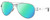Profile View of Costa Del Mar Loreto Designer Polarized Reading Sunglasses with Custom Cut Powered Green Mirror Lenses in Palladium Silver White Grey Ladies Pilot Full Rim Metal 56 mm