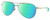 Profile View of Costa Del Mar Piper Designer Polarized Reading Sunglasses with Custom Cut Powered Green Mirror Lenses in Shiny Gold Turquoise Unisex Pilot Full Rim Metal 58 mm