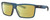 Profile View of Costa Del Mar Rinconcito Designer Polarized Reading Sunglasses with Custom Cut Powered Sun Flower Yellow Lenses in Matte Atlantic Blue Unisex Rectangular Full Rim Acetate 60 mm