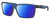 Profile View of Costa Del Mar Rinconcito Designer Polarized Reading Sunglasses with Custom Cut Powered Blue Mirror Lenses in Matte Atlantic Blue Unisex Rectangular Full Rim Acetate 60 mm