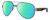 Profile View of Costa Del Mar South Point Designer Polarized Reading Sunglasses with Custom Cut Powered Green Mirror Lenses in Golden Pearl Brown Tortoise Havana Blue Unisex Pilot Full Rim Metal 59 mm