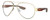 Profile View of Costa Del Mar South Point Designer Single Vision Prescription Rx Eyeglasses in Brushed Gold Brown Tortoise Havana Unisex Pilot Full Rim Metal 59 mm