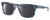 Profile View of Costa Del Mar Tybee Designer Polarized Reading Sunglasses with Custom Cut Powered Smoke Grey Lenses in Blue Teal Crystal Ocean Currents Unisex Panthos Full Rim Acetate 55 mm