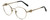 Profile View of Chopard VCHC52S-0300 Designer Single Vision Prescription Rx Eyeglasses in Shiny 23KT Gold Plated/Black/Heart Gemstone Accent Ladies Round Full Rim Metal 51 mm
