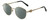 Profile View of Chopard VCHC52S-0300 Designer Polarized Reading Sunglasses with Custom Cut Powered Smoke Grey Lenses in Shiny 23KT Gold Plated/Black/Heart Gemstone Accent Ladies Round Full Rim Metal 51 mm