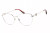 Profile View of Chopard VCHF51S-0579 Designer Reading Eye Glasses with Custom Cut Powered Lenses in Shiny Silver/Mulberry Purple Crystal/Gemstone Accent Ladies Cat Eye Full Rim Metal 54 mm