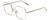 Profile View of Chopard VCHF49M-0300 Designer Single Vision Prescription Rx Eyeglasses in Shiny Gold Ladies Square Full Rim Metal 55 mm