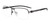 Profile View of Chopard VCHD83-0568 Designer Single Vision Prescription Rx Eyeglasses in Matte Brown Carbon Fiber Mens Rectangular Semi-Rimless Metal 57 mm