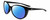 Profile View of NIKE ESSENCE CT8234 Designer Polarized Reading Sunglasses with Custom Cut Powered Blue Mirror Lenses in Gloss Black White Unisex Oval Full Rim Acetate 56 mm