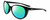 Profile View of NIKE ESSENCE CT8234 Designer Polarized Reading Sunglasses with Custom Cut Powered Green Mirror Lenses in Gloss Black White Unisex Oval Full Rim Acetate 56 mm