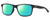 Profile View of NIKE WHIZ EV1160 Designer Polarized Reading Sunglasses with Custom Cut Powered Green Mirror Lenses in Matte Anthracite Grey White Unisex Rectangular Full Rim Acetate 48 mm