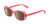 Profile View of Kate Spade DIONNA-035J Designer Polarized Reading Sunglasses with Custom Cut Powered Amber Brown Lenses in Crystal Pink Ladies Butterfly Full Rim Acetate 52 mm