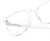 Close Up View of QUAY Australia Blueprint Designer Reading Eye Glasses with Custom Cut Powered Lenses in Clear Crystal Silver Unisex Round Full Rim Acetate 51 mm