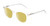 Profile View of QUAY Australia Blueprint Designer Polarized Reading Sunglasses with Custom Cut Powered Sun Flower Yellow Lenses in Clear Crystal Silver Unisex Round Full Rim Acetate 51 mm